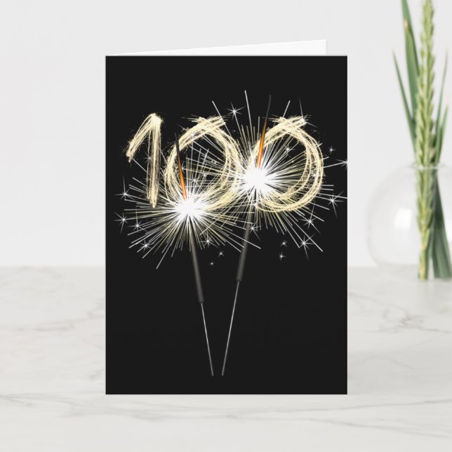 100:e födelsedagsminiatyr på svart kort (Framsida)