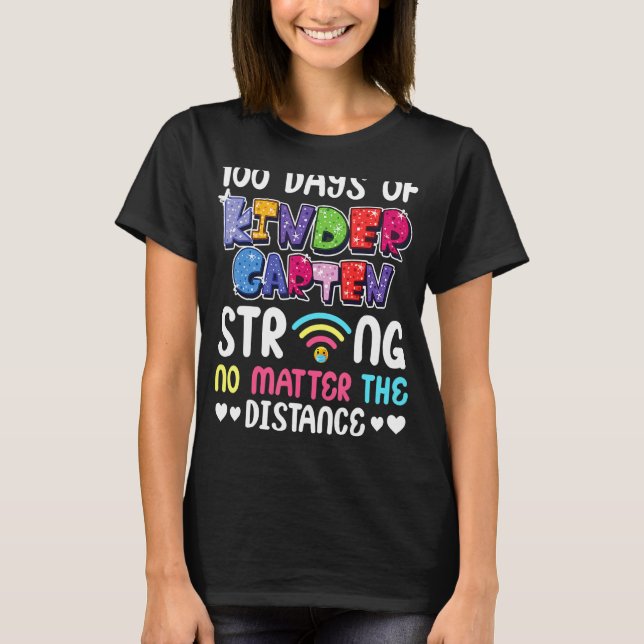 100:e Kindergarten-dagen - ingen viktig distans T Shirt (Framsida)