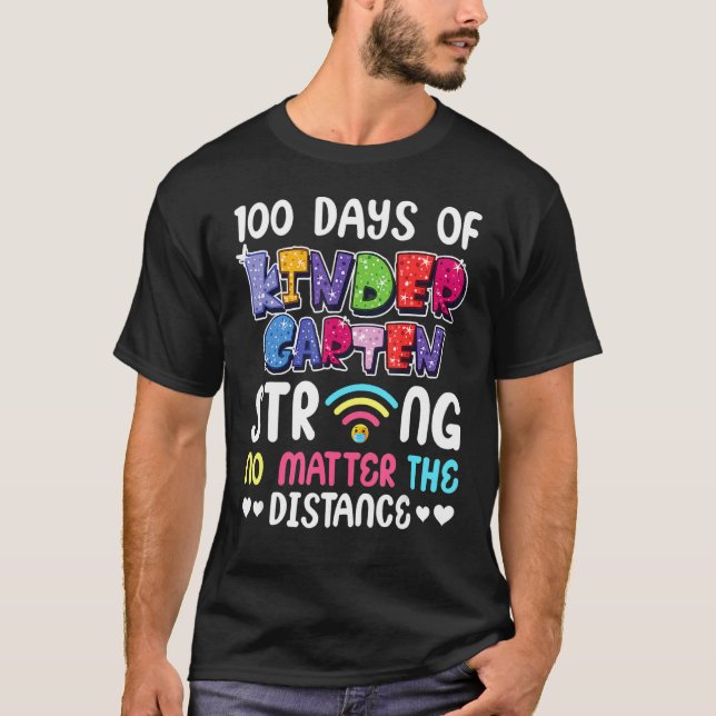 100:e Kindergarten-dagen - ingen viktig distans T Shirt (Framsida)