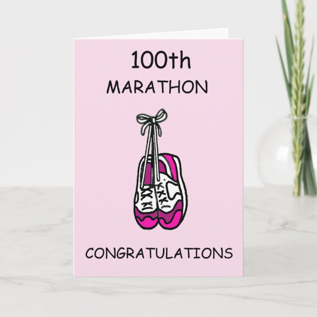 100:e Marathon-Grattisen för henne Kort (Framsida)