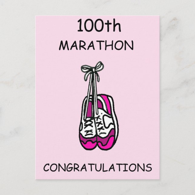 100:e Marathon-Grattisen för henne Vykort (Framsida)