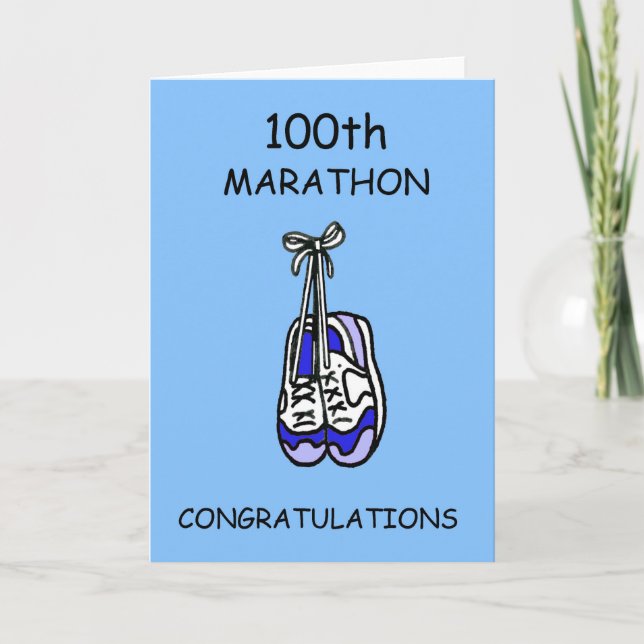 100:e Marathon-Grattisen till honom Kort (Framsida)