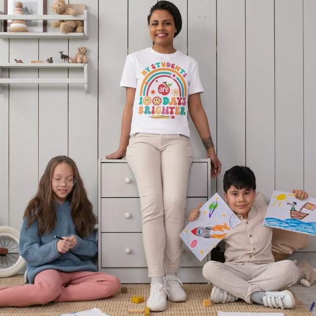 100:e skoldagen | Positive Teacher T-Shirt (Skapare uppladdad)