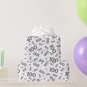 100:e slumpmässigt svartvitt Mönster-medium Presentpapper