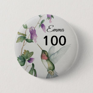 100:e Söten Fågelblommor Knapp