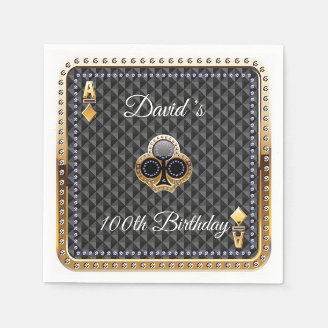 100:e uppspelningskortets kasinokapor pappersservett (Framsidan)
