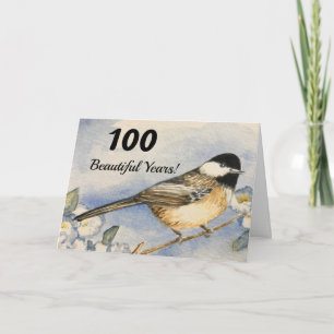 100:e vackra året Charming Chickadee Kort