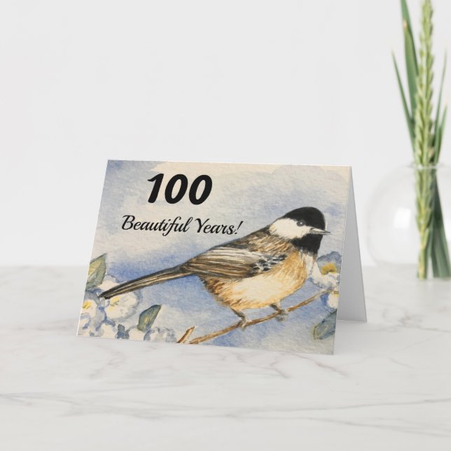 100:e vackra året Charming Chickadee Kort (Framsida)