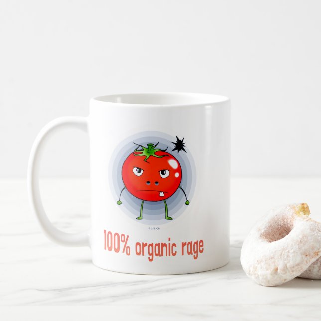 100% Ekologisk Ilska Rolig Ilsken Tomat Kaffemugg (Med munk)