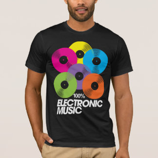 100% elektronisk musik (mörk) tee