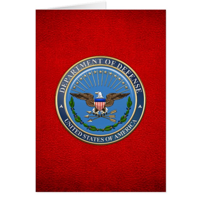 [100] Emblem [3D] från Förenta staternas försvarsd Hälsningskort (Framsidan)
