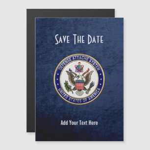 [100] Emblem för USA:s försvarssystem (DAS) [3D] Magnetisk Inbjudningskort