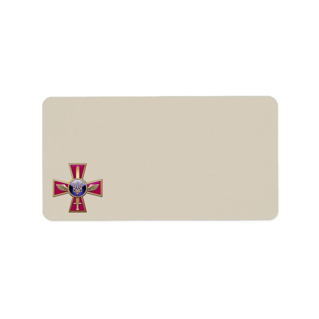 [100] Emblem från ukrainska Luft-styrkan Adressetikett (Framsidan)