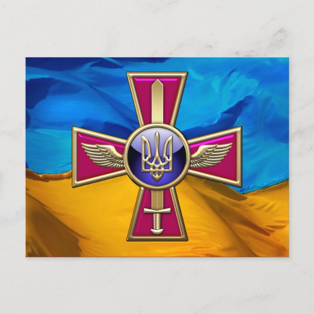[100] Emblem från ukrainska Luft-styrkan Vykort (Framsida)