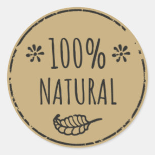 100 % etikett för naturligt Burk