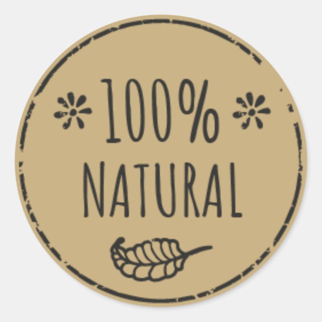 100 % etikett för naturligt Burk (Framsida)