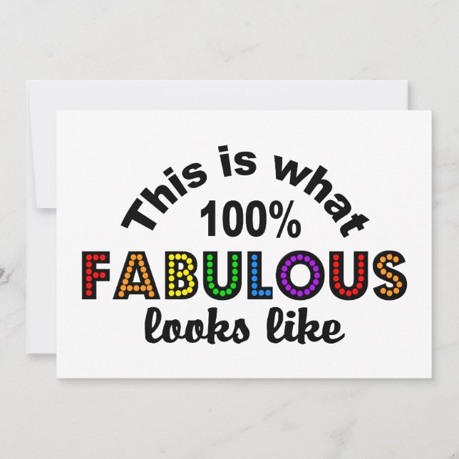 100 % FABULOUS-inbjudan, anpassa Inbjudningar (Framsida)