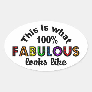 100 % FABULOUS-klistermärken Ovalt Klistermärke