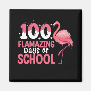 100 fantastiska skoldagar Flamingo lärare Magnet