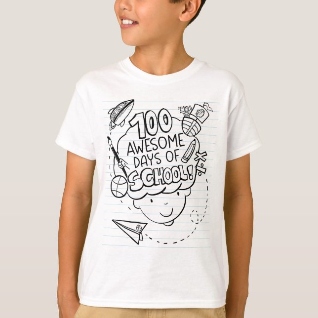 100 fantastiska skoldagar t shirt (Framsida)