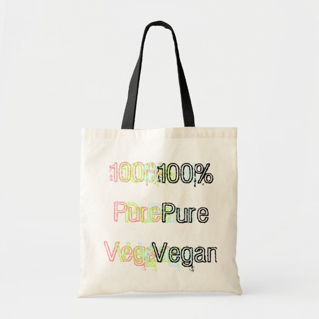 100% färgrika rena Vegan - Tygkasse (Framsidan)