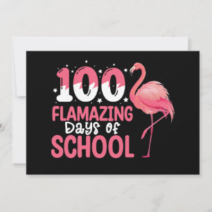 100 Flamazing Days of School Flamingo Teacher Inbjudningar