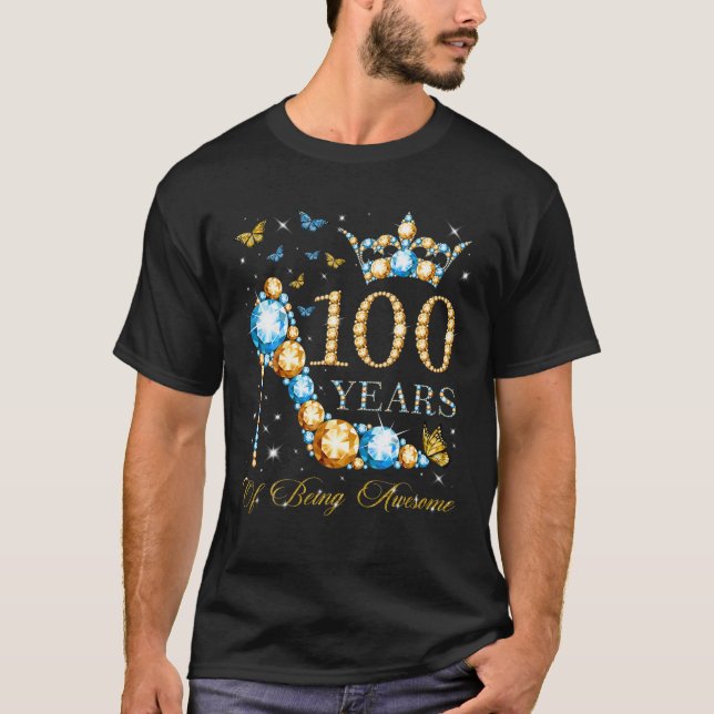 100 Födelsedag 100 år efter Fantastisk 100 år T Shirt (Framsida)