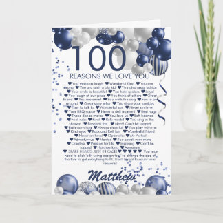 100 födelsedag 100 skäl: Vi Kärlek er Kort