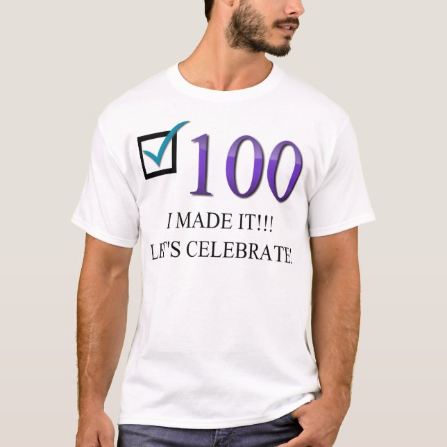 100. födelsedag för lycklig tee (Framsida)