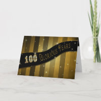 100 födelsedagar, vackra år, Guld med banderoll