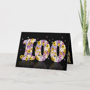 100. födelsedagkort med blommiga brev kort