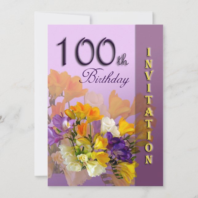 100. Födelsedagsfest inbjudan (Framsida)