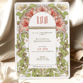 100 Födelsedagsinbjudan Art nouveau Alphonse Mucha Inbjudningar