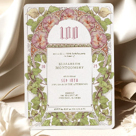 100 Födelsedagsinbjudan Art nouveau Alphonse Mucha Inbjudningar