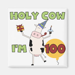 100. födelsedagTshirts och gåvor för helig ko Magnet