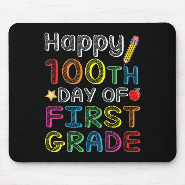 100 första Klass-dagen - färgfull 100-dagarsgåva Musmatta (Framsidan)