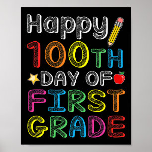 100 första Klass-dagen - färgfull 100-dagarsgåva Poster
