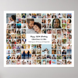 100 Fotokollage Anpassade Bilder 100-årsdag Poster