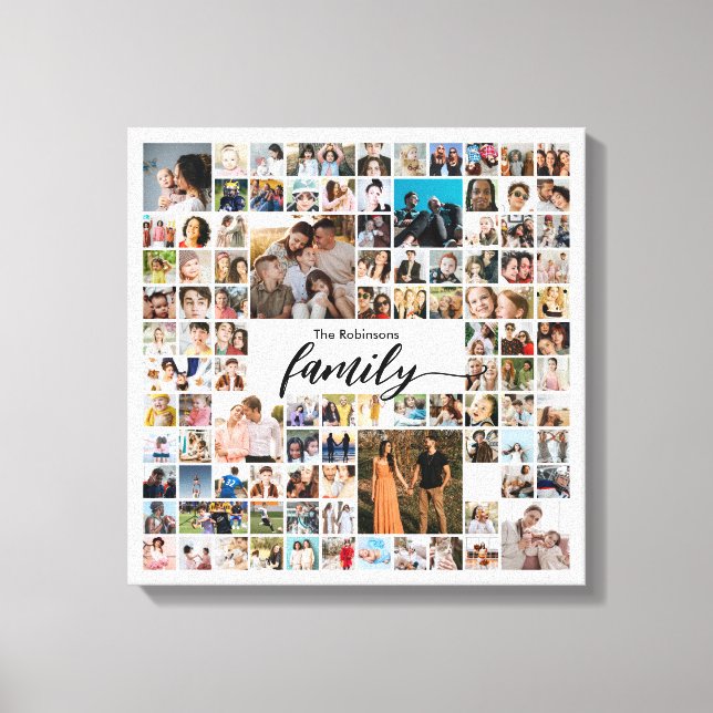 100 Fotokollage Anpassade familjebilder Canvastryck (Framsida)