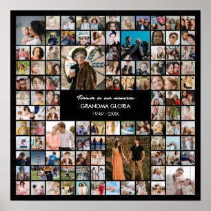 100 Fotokollage Personlig Bildpresent Fyrkantig Poster
