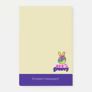 100 % Fredstecken för Groovy Rainbow Hand Post-it Block