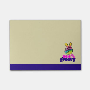 100 % Fredstecken för Groovy Rainbow Hand Post-it Block