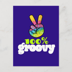 100 % Fredstecken för Groovy Rainbow Hand Vykort