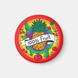 100 % frukt- och grönsaksbär av färgad kawaii magnet