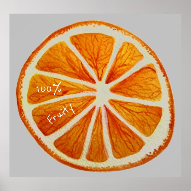 100 % fruktig slogan-Orange-makrofrukt Poster (Framsidan)