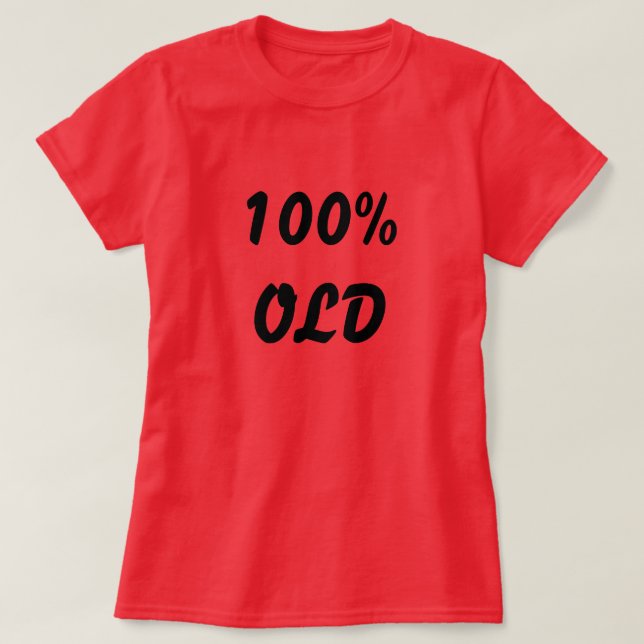 100% gammal djupröd tee (Design framsida)