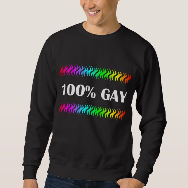 100 % Gay Lång Ärmad Tröja (Framsida)