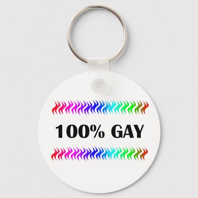 100 % Gay Nyckelring (Framsida)