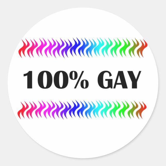 100 % Gay Runt Klistermärke (Framsida)