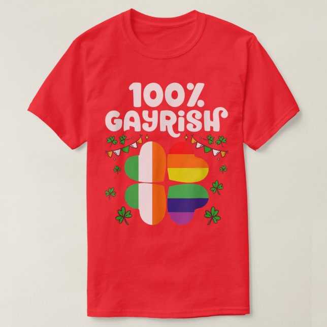 100 Gayrish Lycklig St patrick's day HBT-Pride T Shirt (Design framsida)